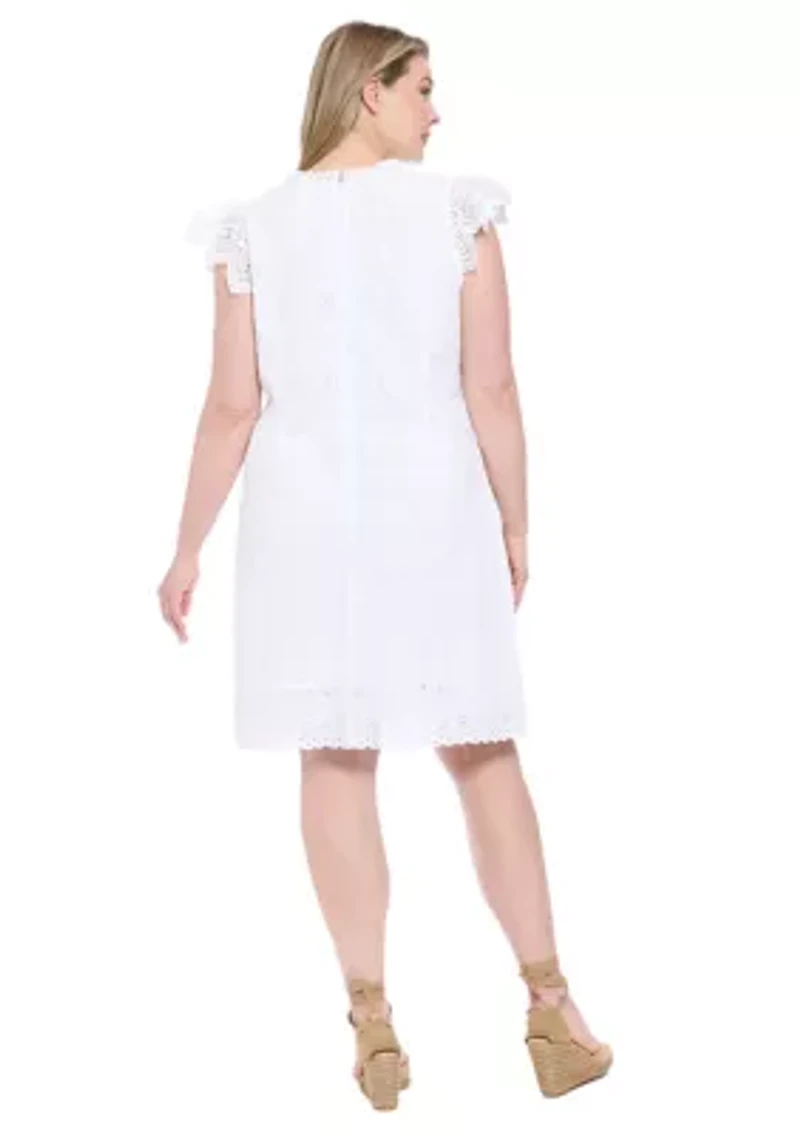 Plus Eyelet Lace A-Line Dress