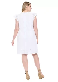 Plus Eyelet Lace A-Line Dress