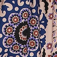 Women's Short Sleeve Mock Neck Floral Print Midi Dress