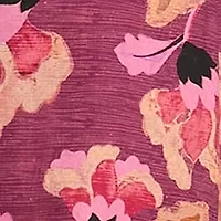 Women's Short Sleeve Square Neck Floral Print Midi Dress