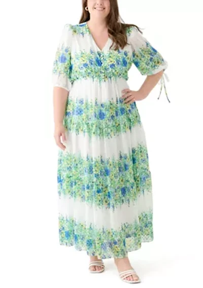Plus Tiered Smocked Waist Dress