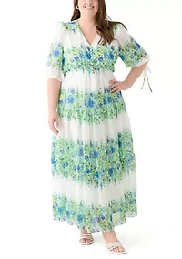 Plus Tiered Smocked Waist Dress