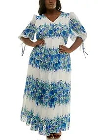 Plus Tiered Smocked Waist Dress