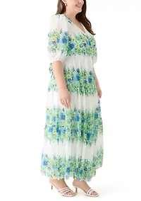 Plus Tiered Smocked Waist Dress