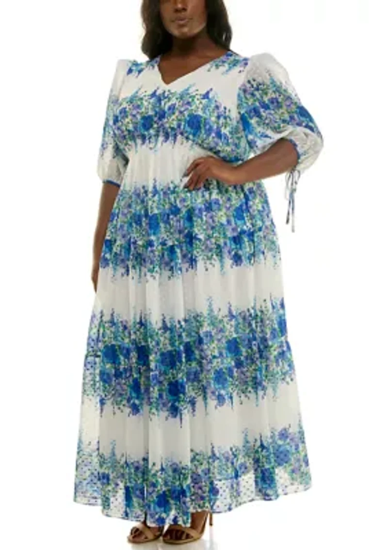 Plus Tiered Smocked Waist Dress