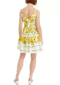 Women's Sleeveless V-Neck Floral Print Mini Dress