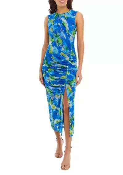 Women's Sleeveless Floral Print Sheath Dress