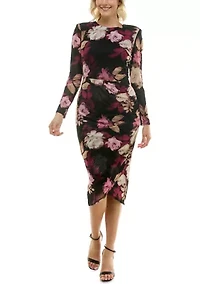 Women's Floral Mesh Bodycon Dress