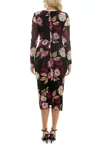 Women's Floral Mesh Bodycon Dress