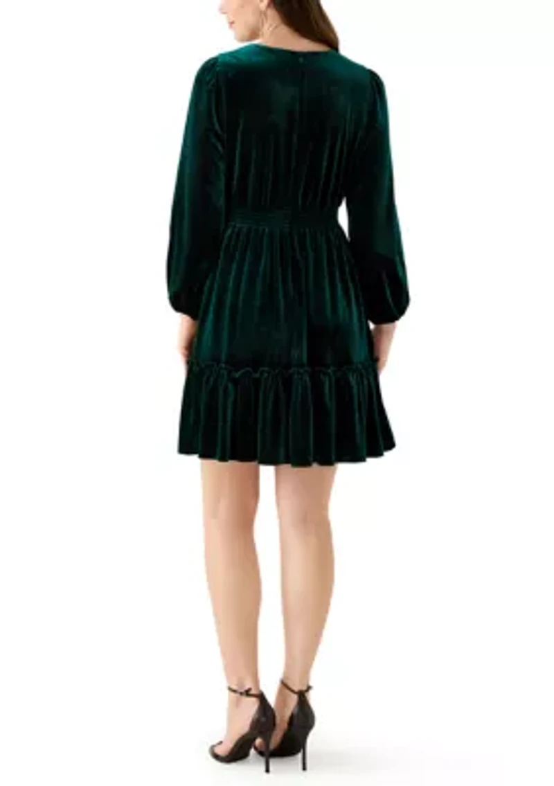 Women's Smocked Waist Ruffle Hem Dress