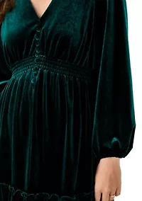 Women's Smocked Waist Ruffle Hem Dress