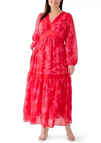 Plus Inverted V Neck A Line Dress