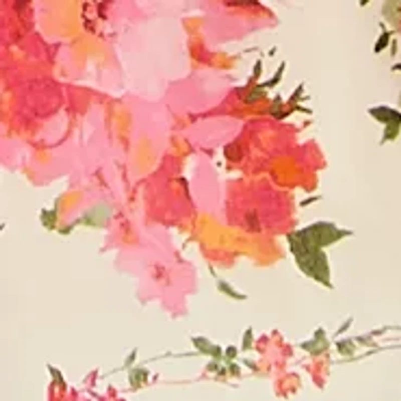 Women's Cap Sleeve V-Neck Floral Fit and Flare Dress