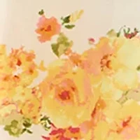 Women's Cap Sleeve V-Neck Floral Fit and Flare Dress