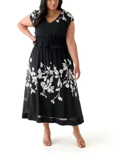 Plus Dolman Sleeve Fit and Flare Dress