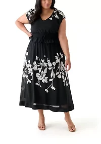 Plus Dolman Sleeve Fit and Flare Dress