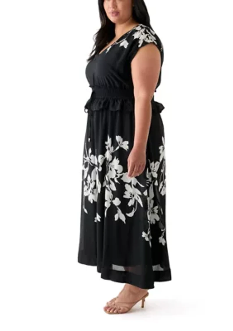 Plus Dolman Sleeve Fit and Flare Dress