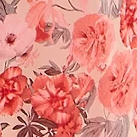 Plus Short Sleeve V-Neck Floral Print Chiffon Fit and Flare Maxi Dress