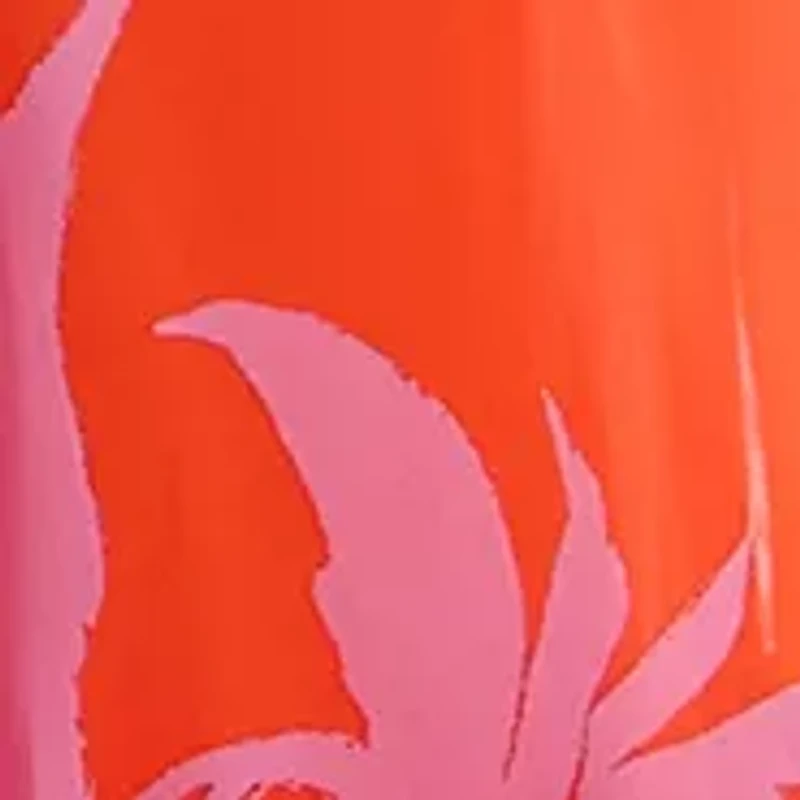 Plus 3/4 Sleeve V-Neck Floral Print Chiffon Fit and Flare Maxi Dress