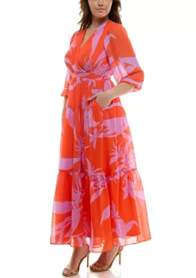 knee length dresses for ladies Charlotte Pink Tiered Midi Dress main image 0