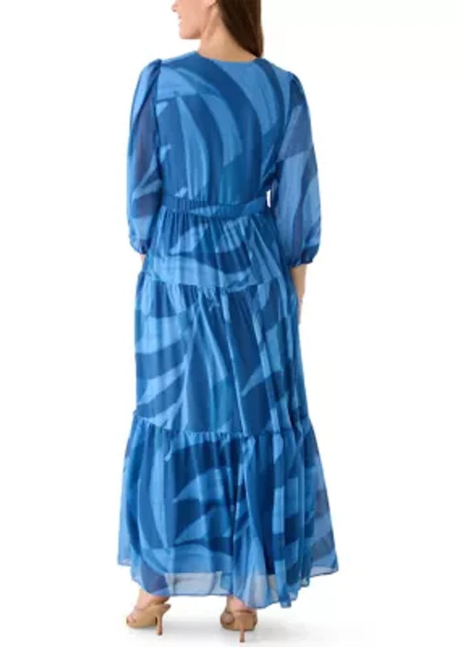 Taylor Women's 3/4 Sleeve V-Neck Floral Maxi Dress at CoolSprings Galleria  in Franklin, TN