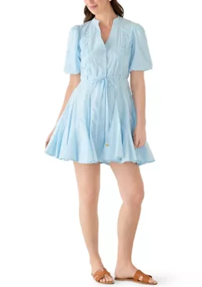 Women's Button Front Soutache Shirt Dress