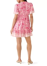Women's Floral V-Neck Mini Dress