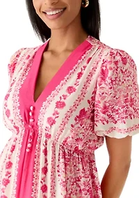 Women's Floral V-Neck Mini Dress