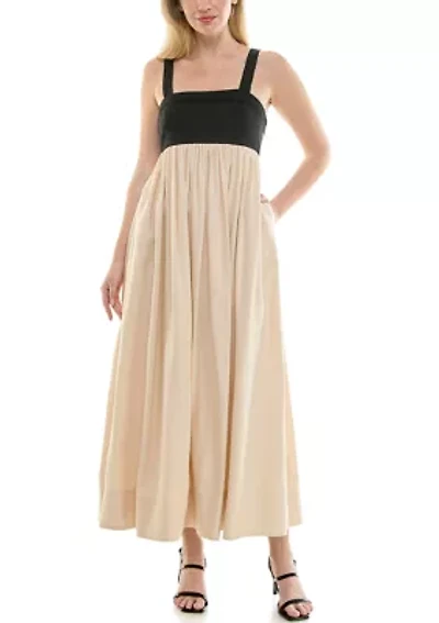 Women's Straight Neck Empire Waist Dress