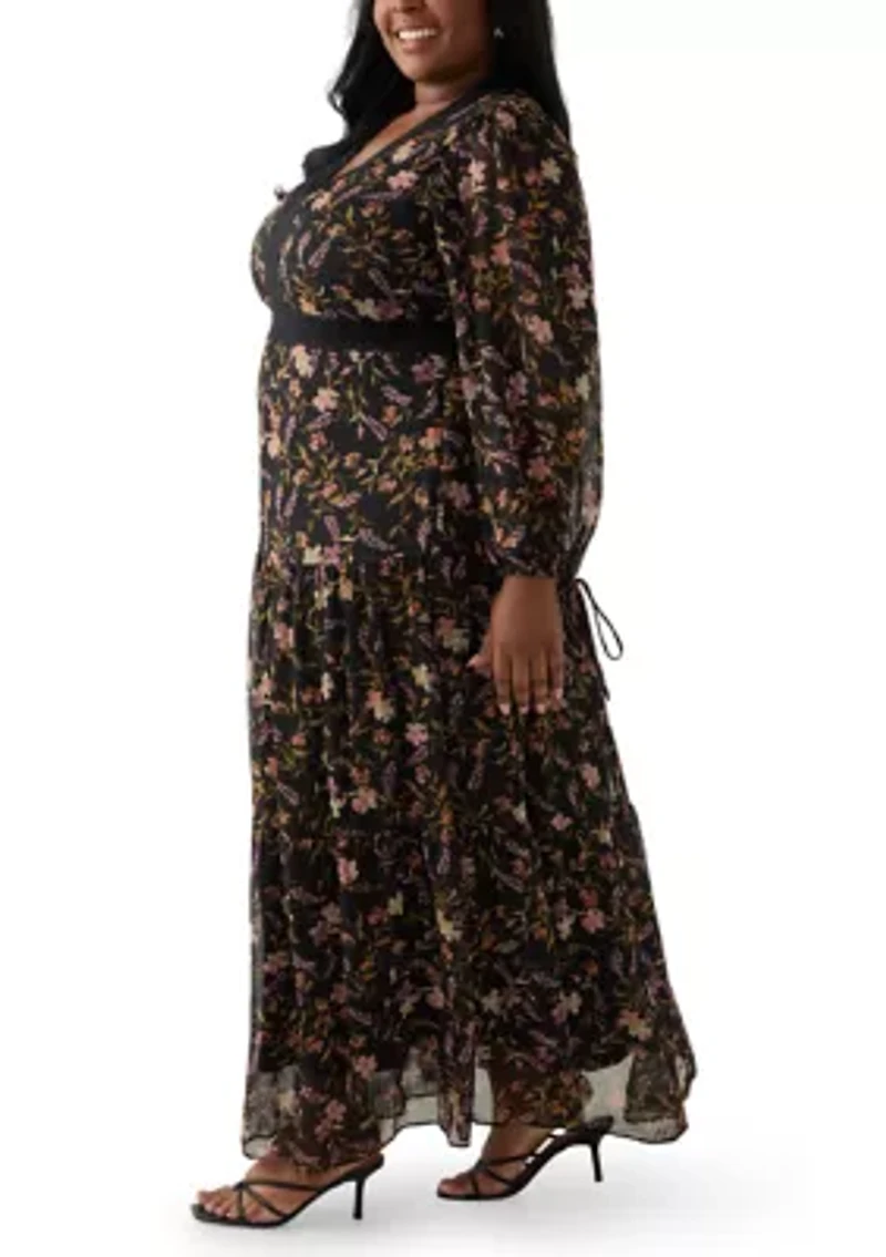 Plus Tiered Floral A-Line Dress