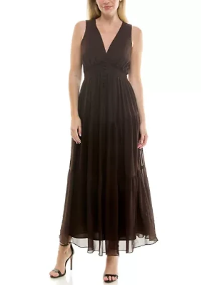 Women's Button Front Chiffon Dress