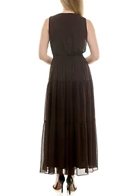 Women's Button Front Chiffon Dress