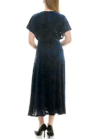 Women's Velvet Burnout Midi Dress