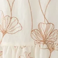 Women's Belted V Neck Embroidered Dress