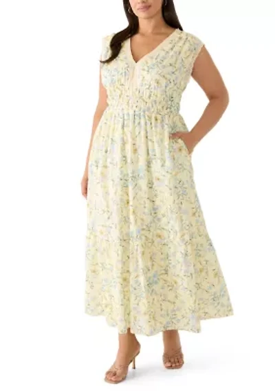 Plus Floral A-Line Dress