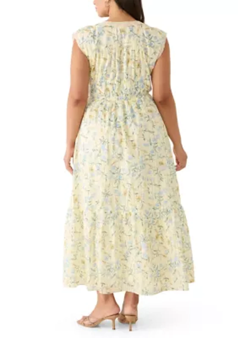 Plus Floral A-Line Dress
