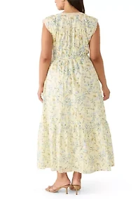 Plus Floral A-Line Dress