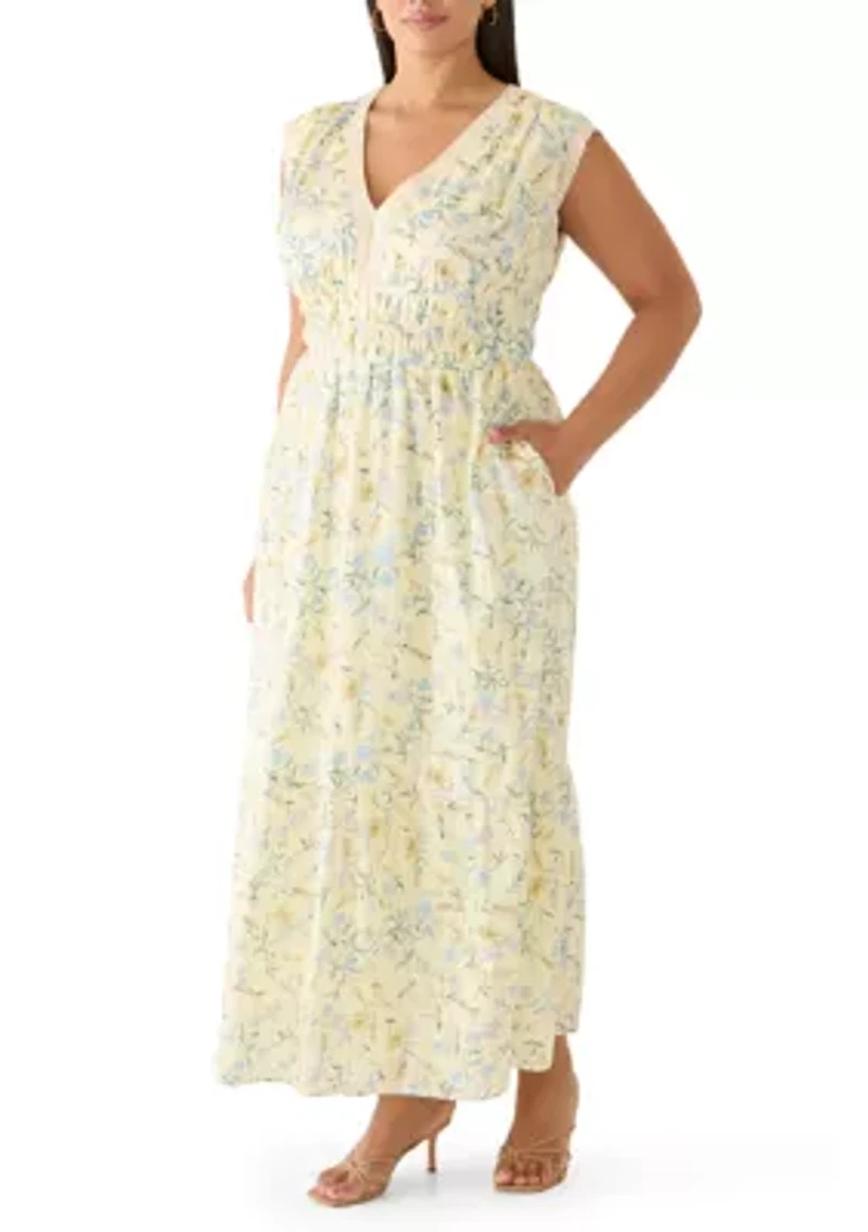 Plus Floral A-Line Dress