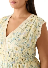 Plus Floral A-Line Dress