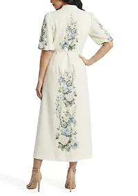 Women's Floral Shirtdress with Sash