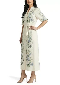 Women's Floral Shirtdress with Sash