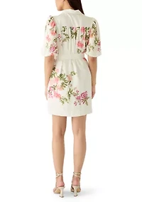 Women's Sleeveless V-Neck Tie Mini Dress