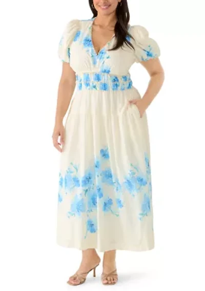 Plus Shirred A-Line Tiered Dress