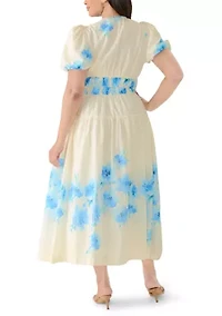 Plus Shirred A-Line Tiered Dress