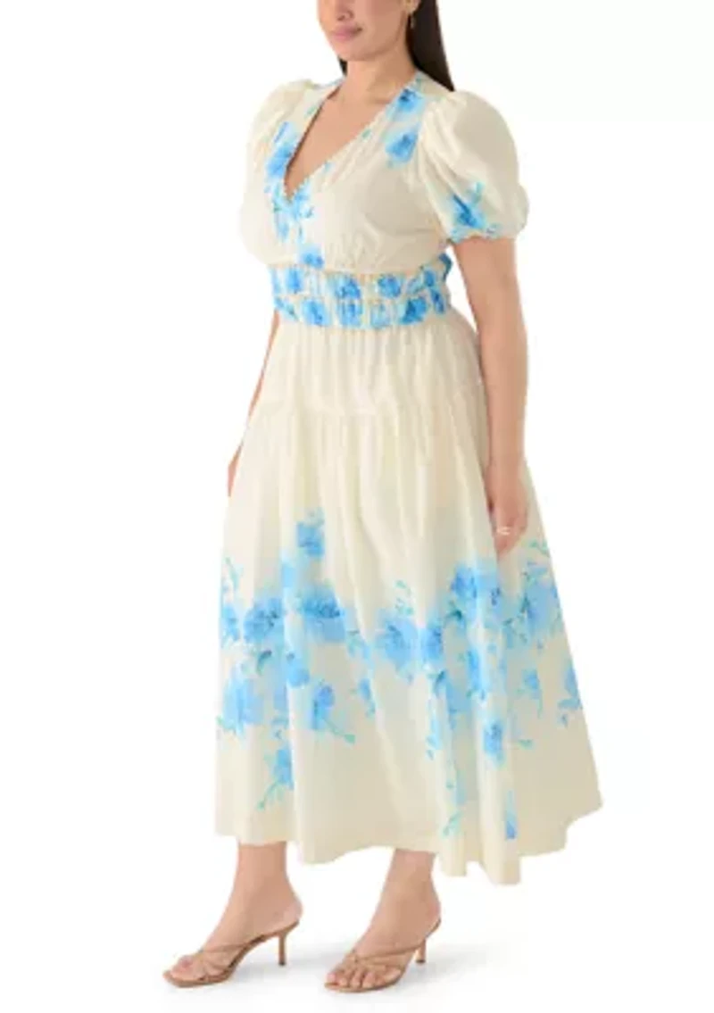 Plus Shirred A-Line Tiered Dress