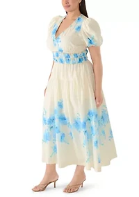 Plus Shirred A-Line Tiered Dress
