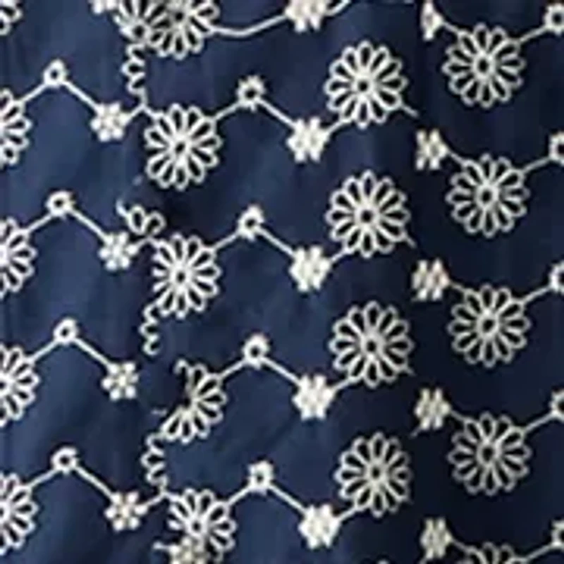 Plus Puff Sleeve Embroidered Midi Dress