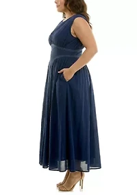 Plus Smocked Dress With Curved Waistband