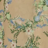 Plus Smocked Waist V Neck Floral Dress
