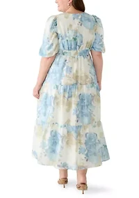 Plus Twist V-Neck Floral Dress